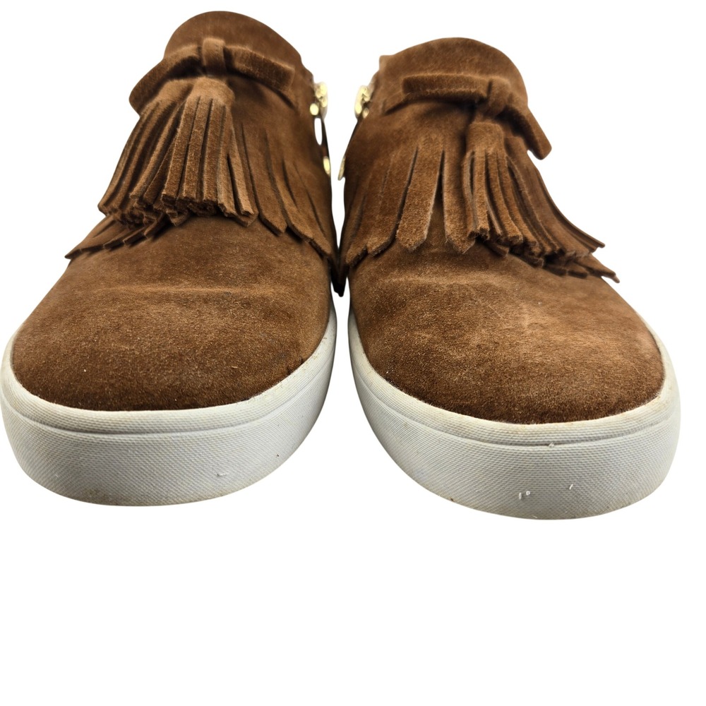 Kate Spade New York Lenna Whiskey Brown Suede Tassel Fringe Sneakers Womens 7M - Picture 4 of 12